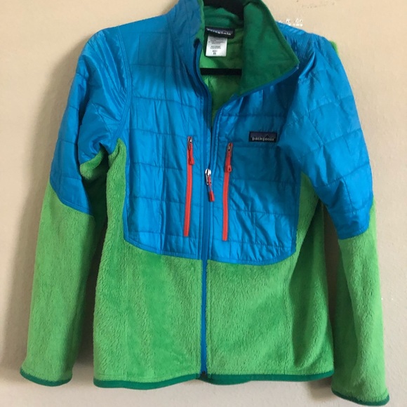 Patagonia men’s nano hybrid green blue xs